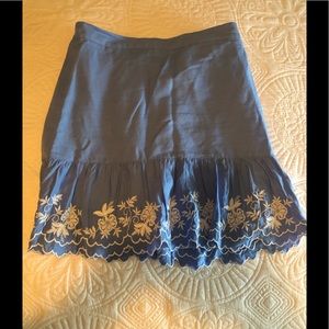 Jcrew blue and white skirt